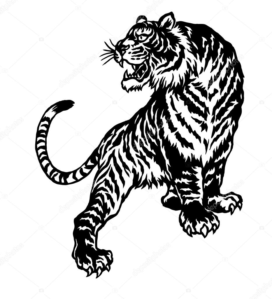 Japanese tiger tattoo Vector Art Stock Images | Depositphotos Japanese tiger tattoo Vector Art Stock Images | Depositphotos