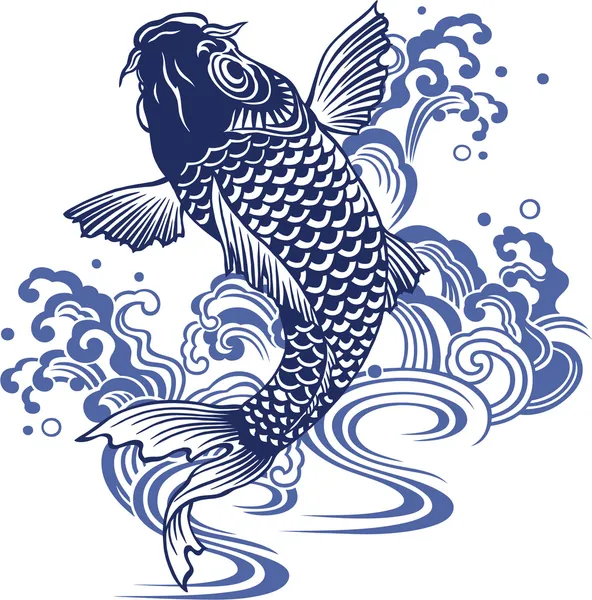 Japanese carp — Stock Vector