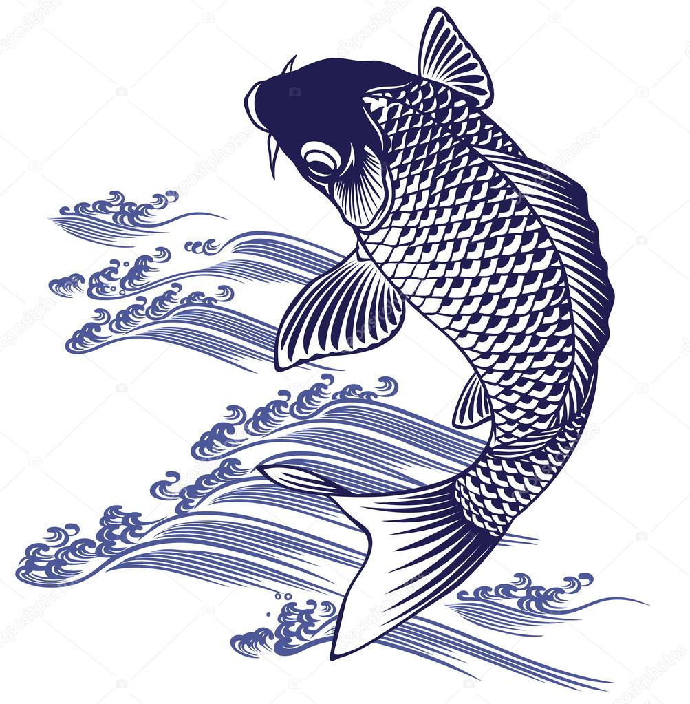 Японский карп — Вектор: изображение, рисунок © daicokuebisu #25823873 ...