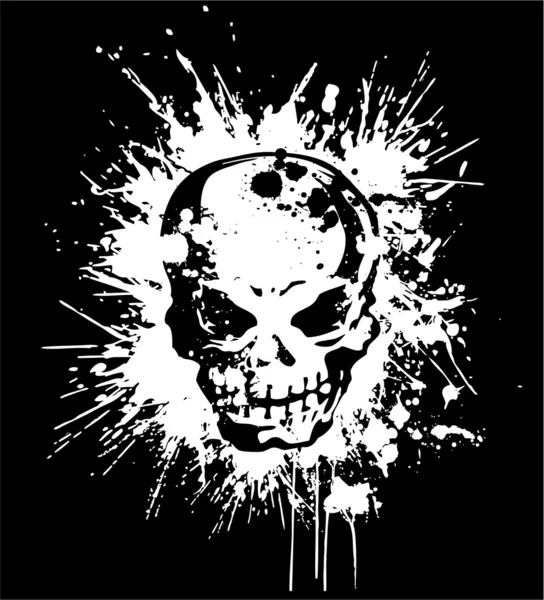 Splatter and the skull — Stock Vector