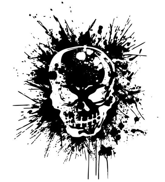 Splatter and the skull — Stock Vector