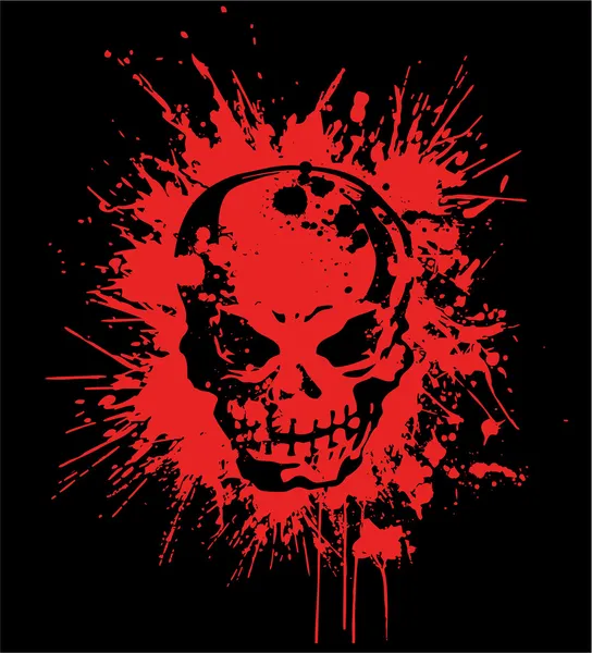 Splatter and the skull — Stock Vector