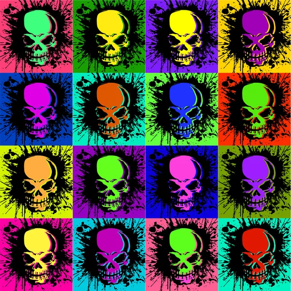 Splatter and the skull — Stock Vector