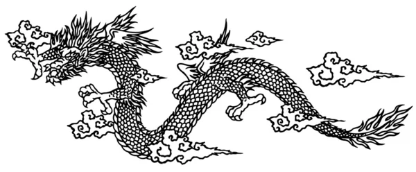 Japanesque dragon — Stock Vector