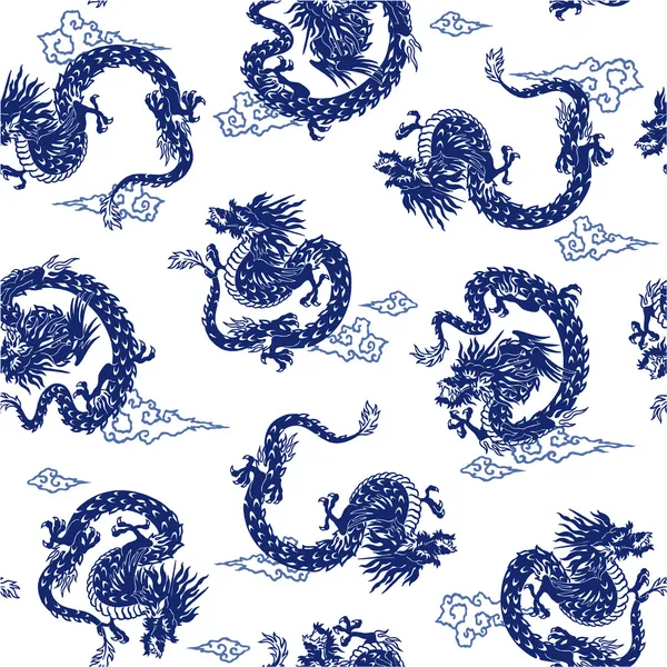 Dragon japonais est sans couture — Image vectorielle