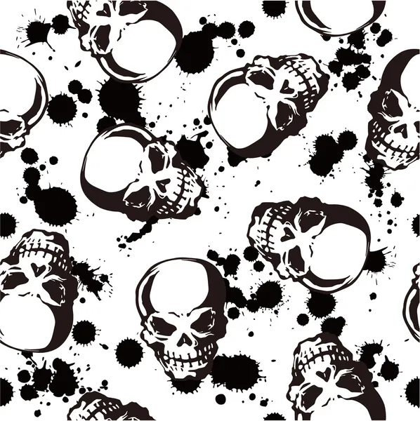 Splatter and skull pattern — Stock Vector