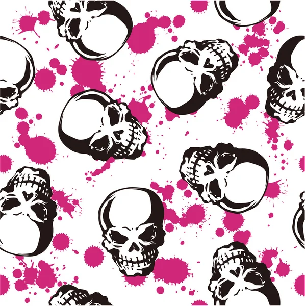 Splatter and skull pattern — Stock Vector