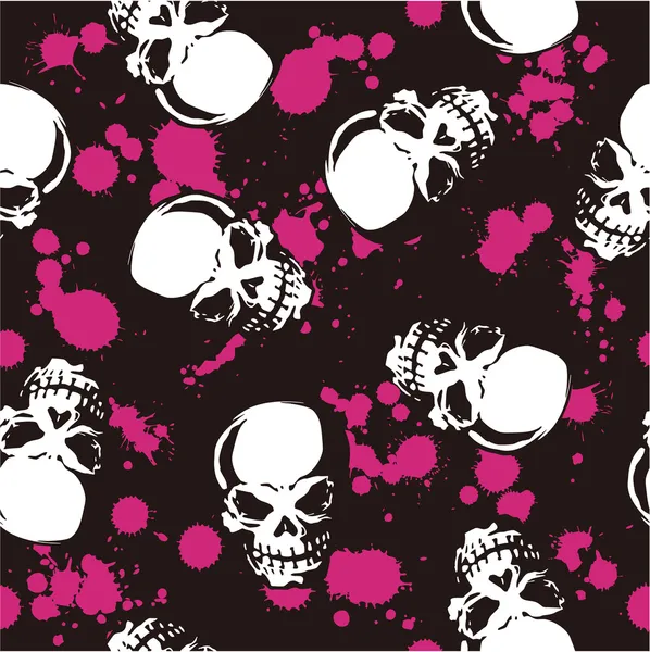 Splatter and skull pattern — Stock Vector