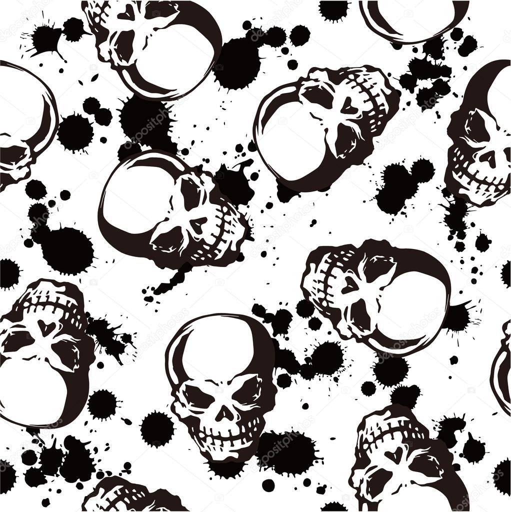 splatter and skull pattern