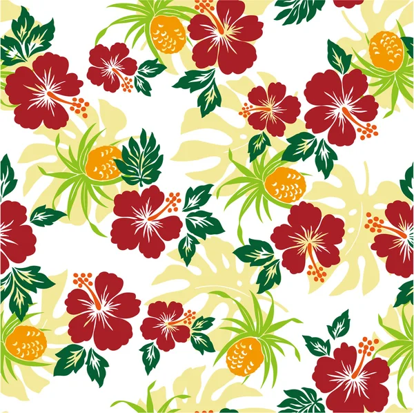 Pattern of Hibiscus — Stock Vector