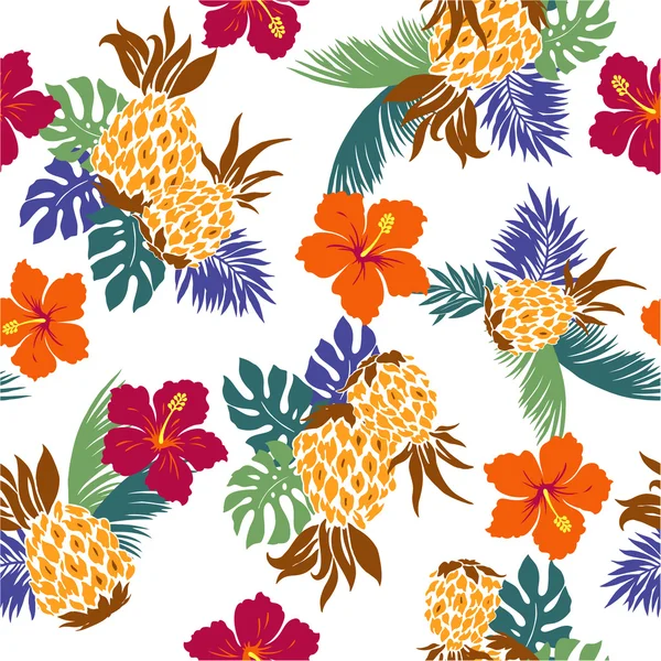 Pattern of Hibiscus — Stock Vector