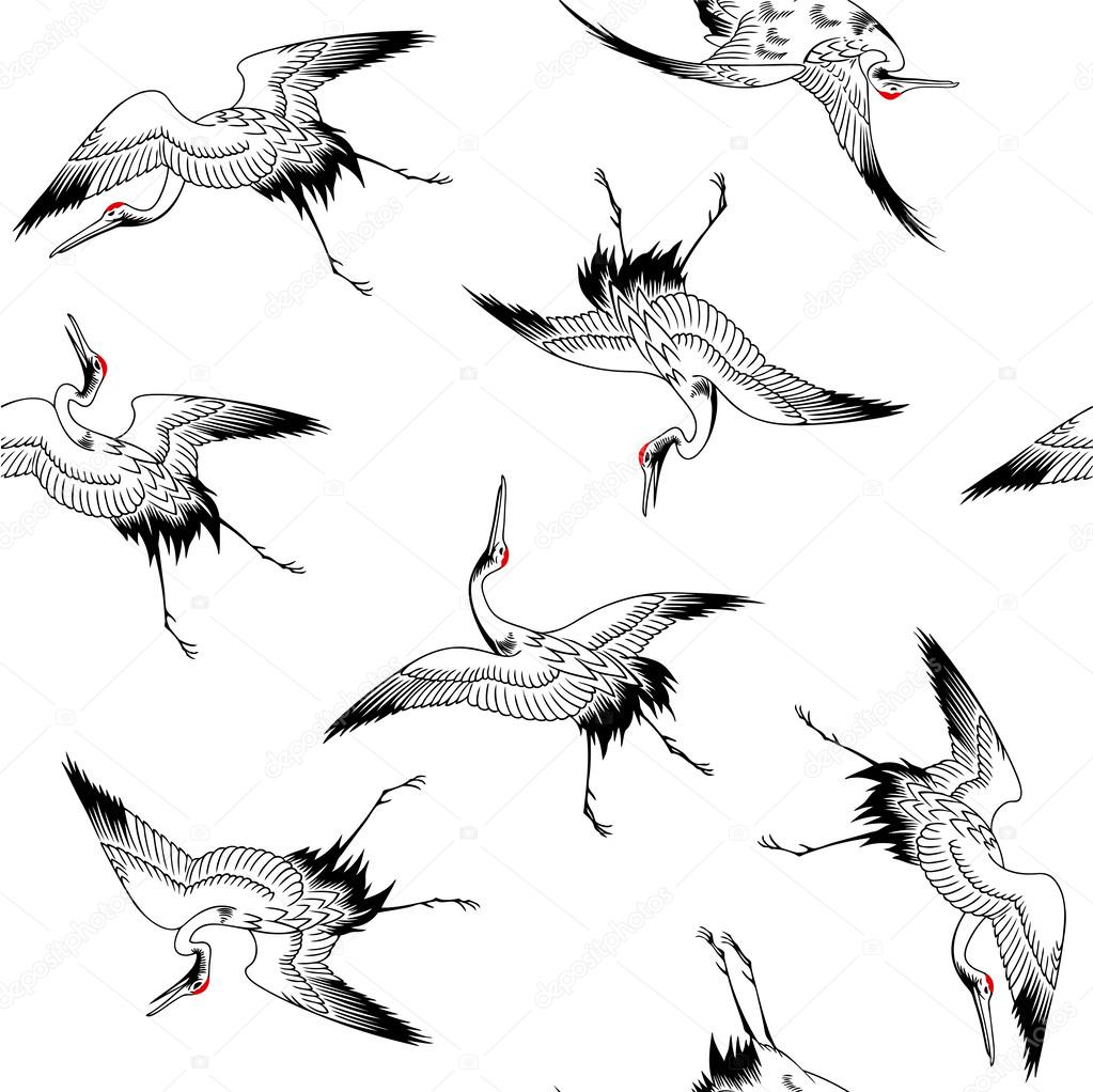Japanese crane pattern