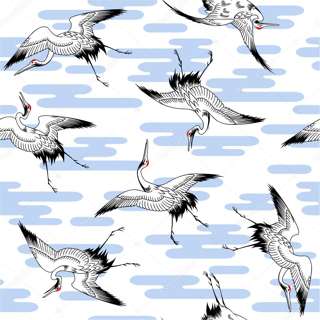 Japanese crane pattern