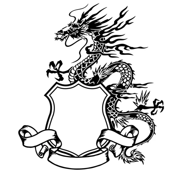 Embleem van draak — Stockvector