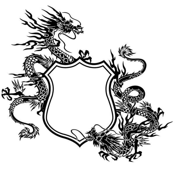Emblem av dragon — Stock vektor