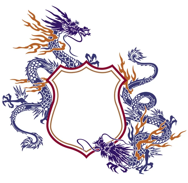 Emblem av dragon — Stock vektor