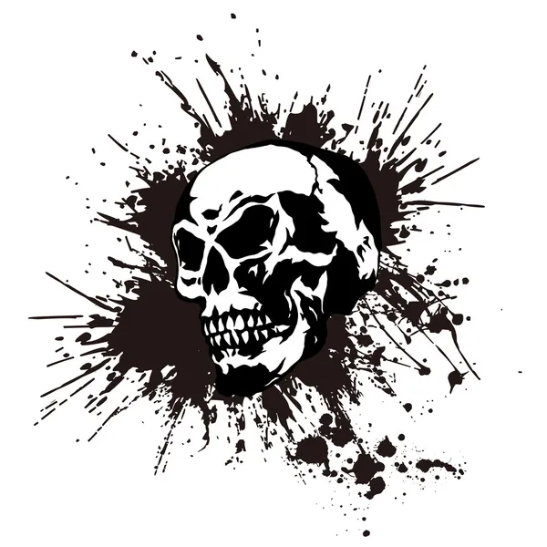 Calavera y pintura , — Vector de stock