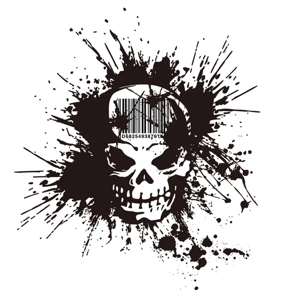 Skull and paint, — Stock Vector