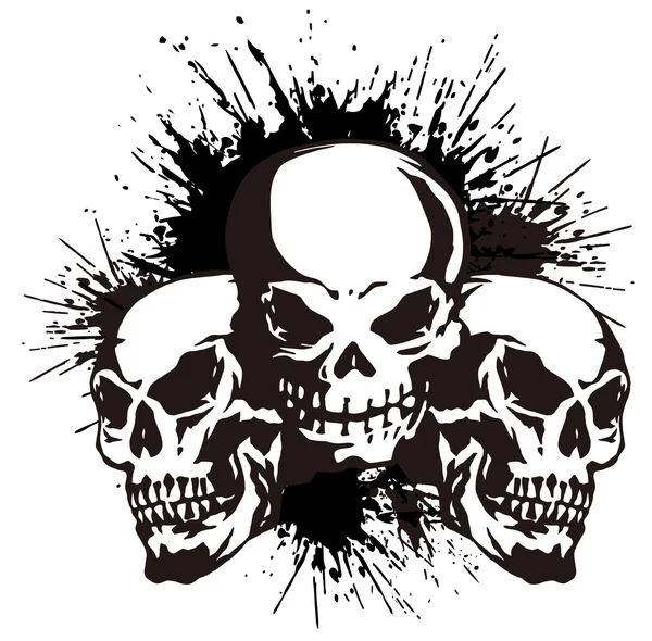 Totenkopf und Farbe, — Stockvektor