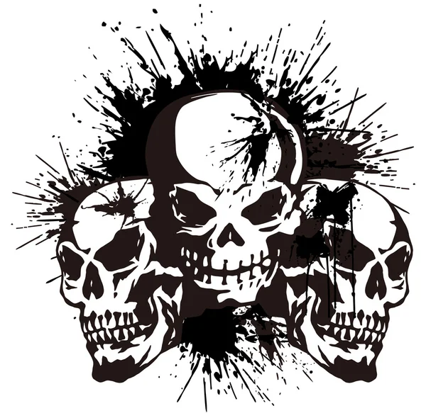 Totenkopf und Farbe, — Stockvektor