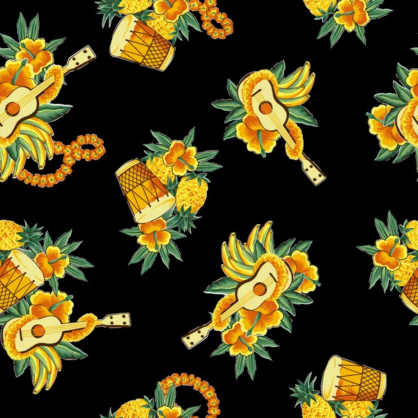 Hawaiian print, ukulele — Stock Image Hawaiian print, ukulele Stock Image
