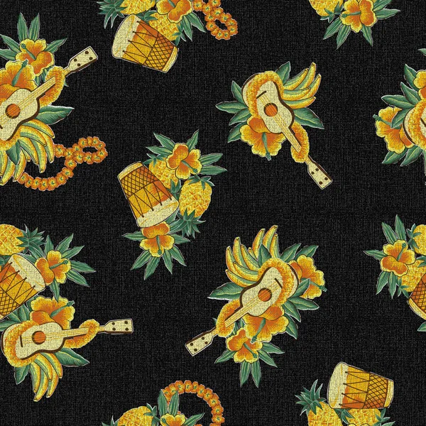 Hawaiian print, ukulele — Stock Image Hawaiian print, ukulele Royalty Free Stock Images