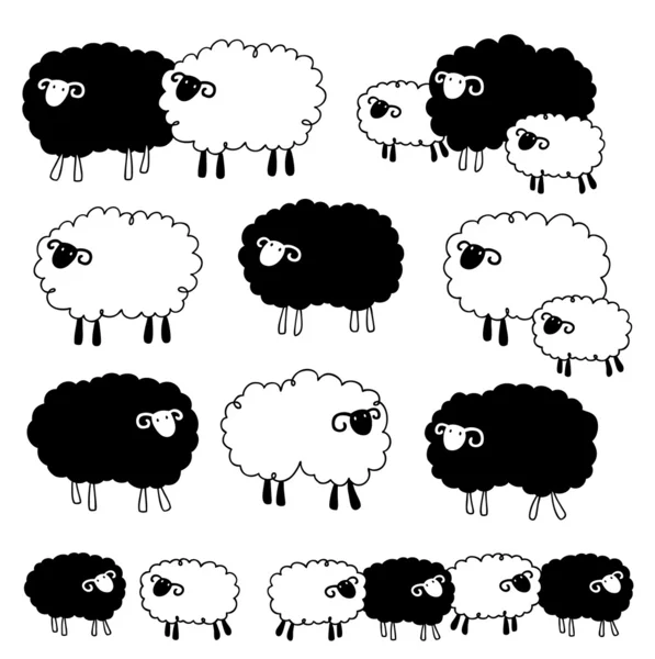 The pattern of a sheep loving, — Stock Vector