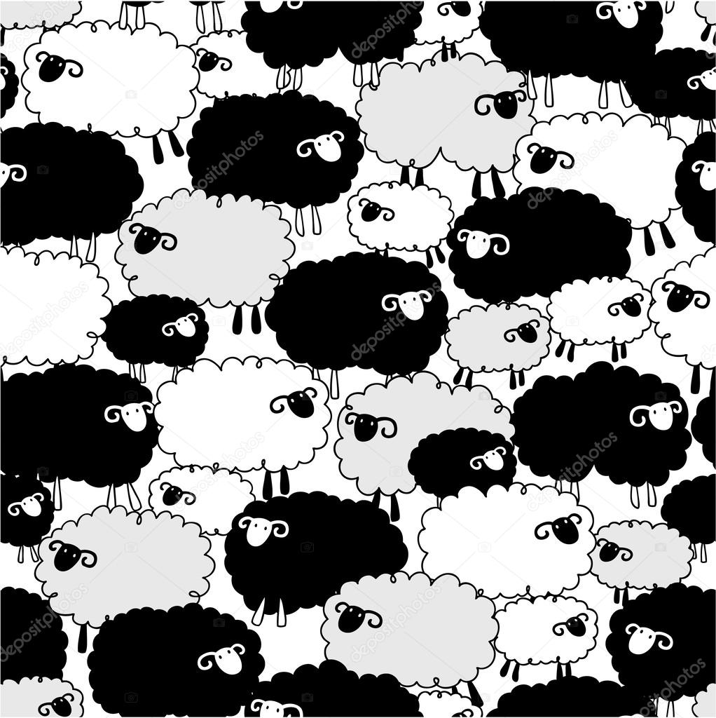 The pattern of a sheep loving,
