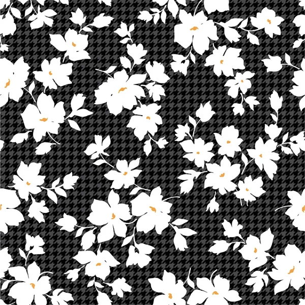シームレスな花柄のデザイン — ストックベクタ