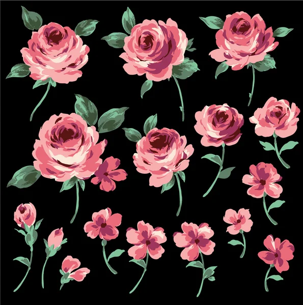 Ilustrasi dari mawar - Stok Vektor