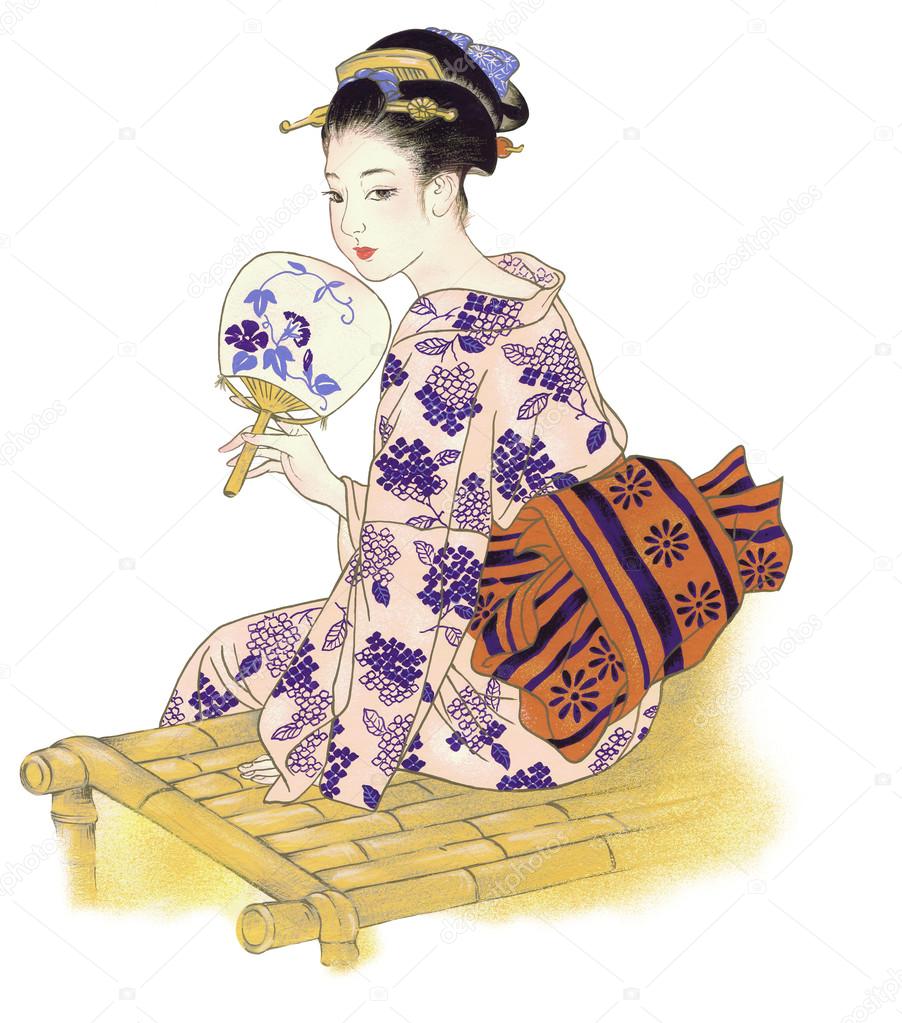 Woman of kimono,
