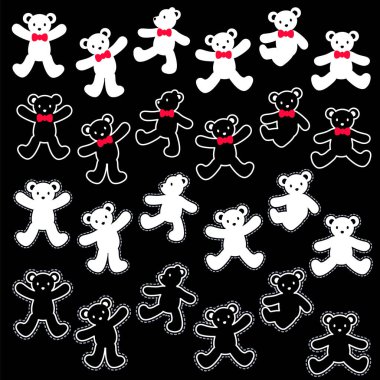 Basit ve şirin ayı illüstrasyon materyali koleksiyonu,