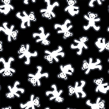 Basit ve sevimli ayı çiziminin kusursuz deseni,