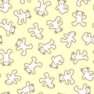 Basit ve sevimli ayı çiziminin kusursuz deseni,