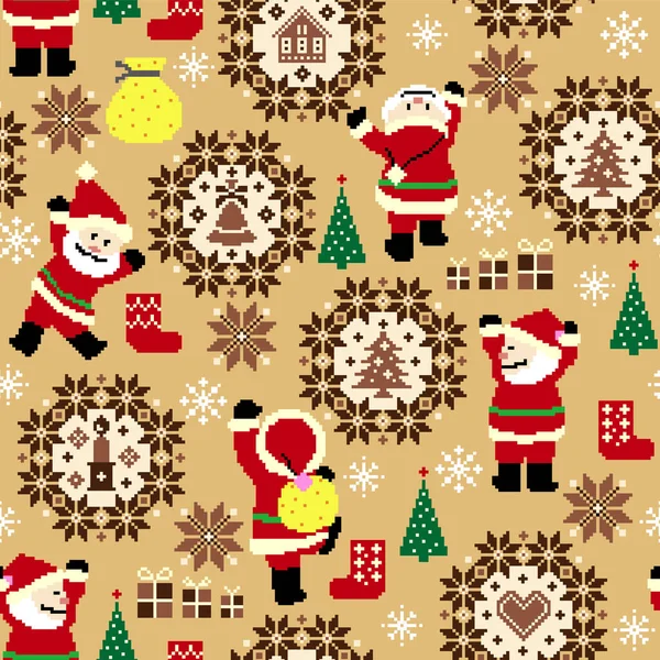 Traditional Nordic Pattern Santa Claus — Stock Vector