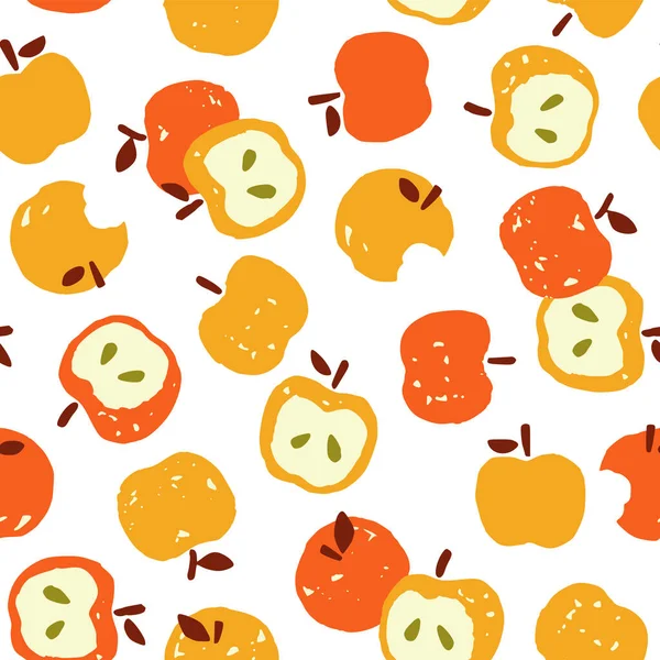 Seamless Pattern Vector Material Using Cute Apples — Stock Vector