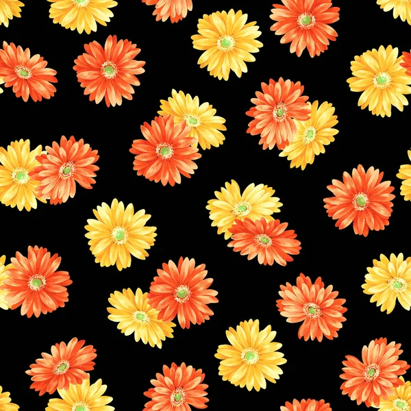 Çiçek desenli elle boyanmış Gerbera.,