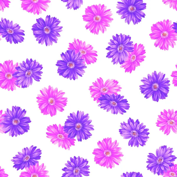Hand Painted Gerbera Total Flower Pattern — Stock Photo, Image