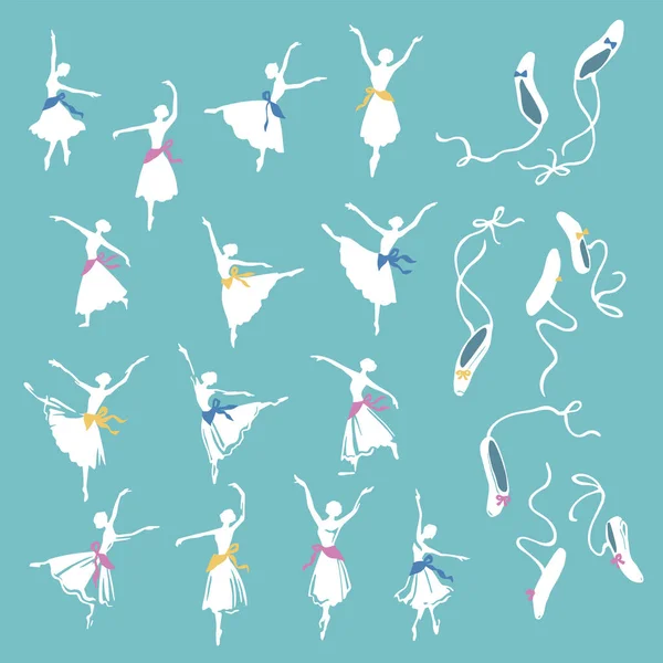 Zarif dans eden balerin malzemesi koleksiyonu.,