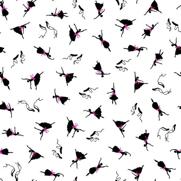 Ballerina Seamless Pattern Dances Gracefully — 图库矢量图片