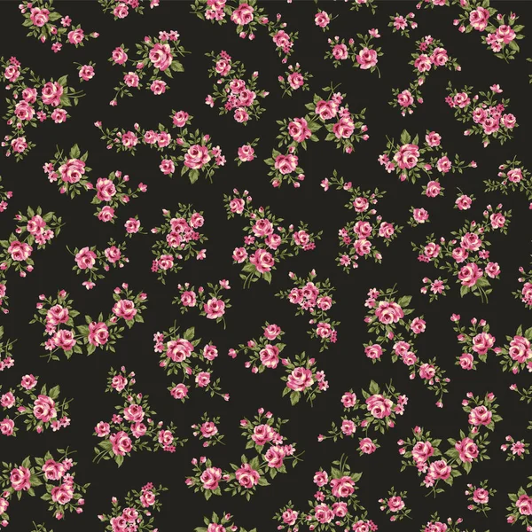 バラの美しい花束とシームレスなパターン — ストックベクタ