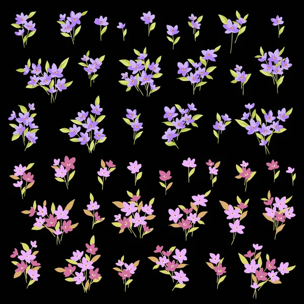 Belle Collection Matériel Illustration Fleur — Image vectorielle