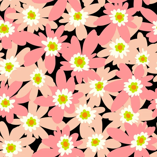 Inconsútil Impresionante Patrón Floral Lindo — Vector de stock