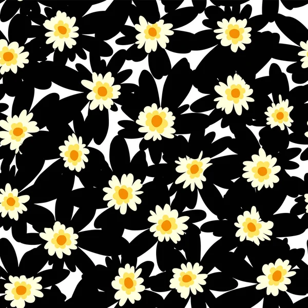 シームレスで印象的な可愛い花柄 — ストックベクタ