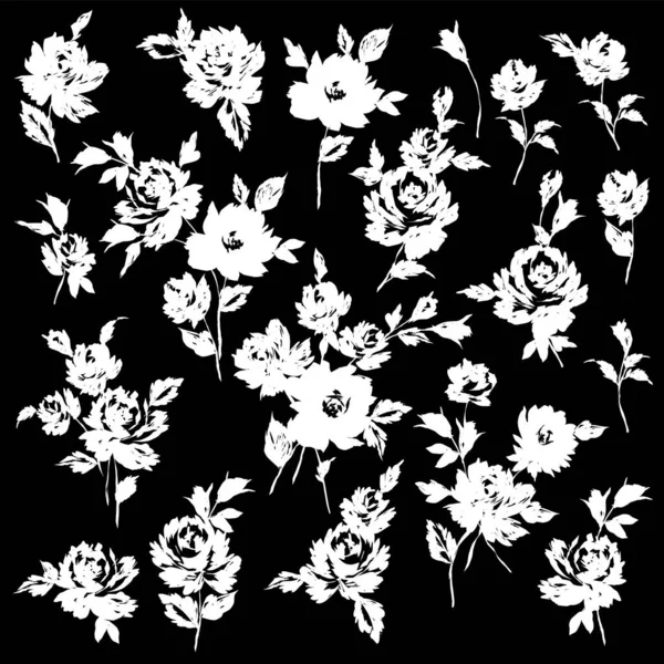 抽象的で印象的な可愛い花材 — ストックベクタ