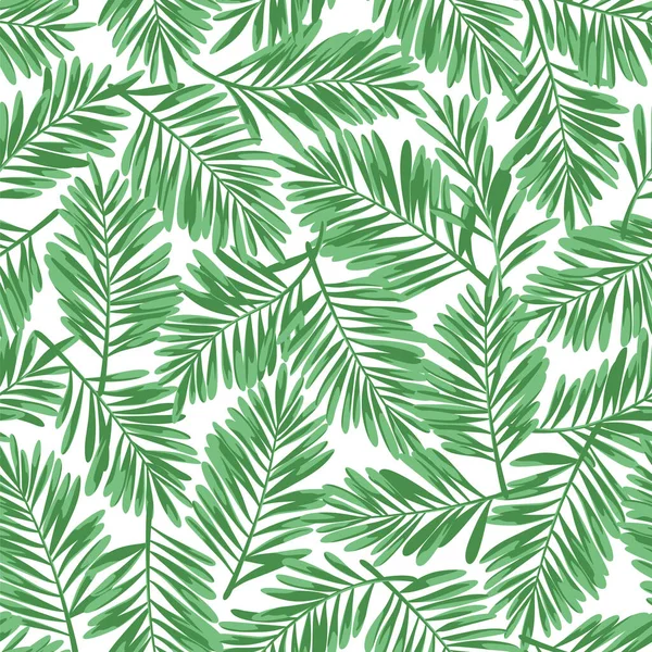 美丽热带植物的无缝图案 — 图库矢量图片