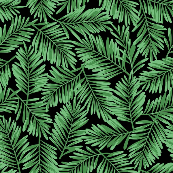 美丽热带植物的无缝图案 — 图库矢量图片