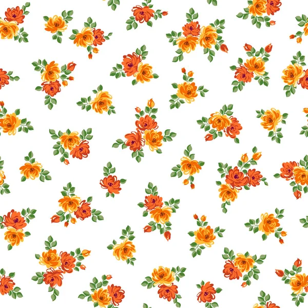 Inconsútil Impresionante Patrón Floral Lindo — Archivo Imágenes Vectoriales