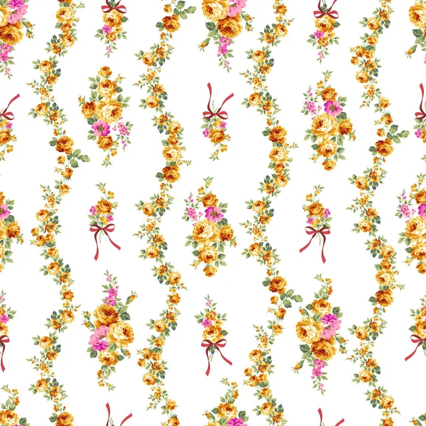 Belle Rose Bande Verticale Motif Sans Couture — Image vectorielle