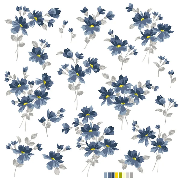 Abstract Indrukwekkend Schattig Bloemmateriaal — Stockvector